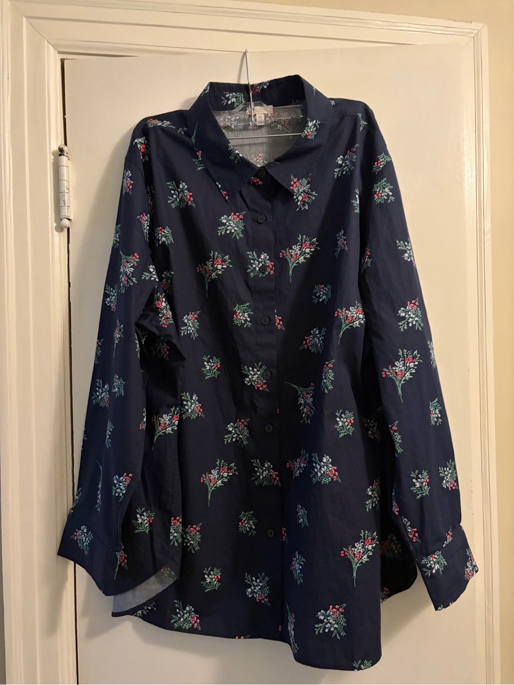 Talbots Classic Cotton Button Down Shirt in Floral Bouquet Size 3X